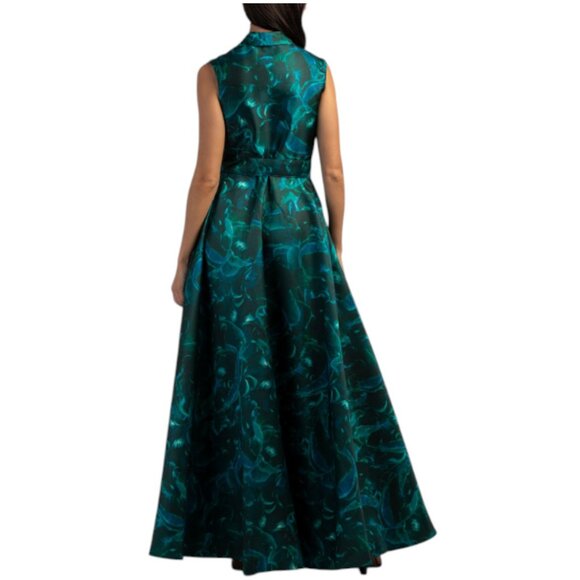 RENE BY RENE RUIZ Sleeveless Floral Trench Gown - Picture 2 of 3